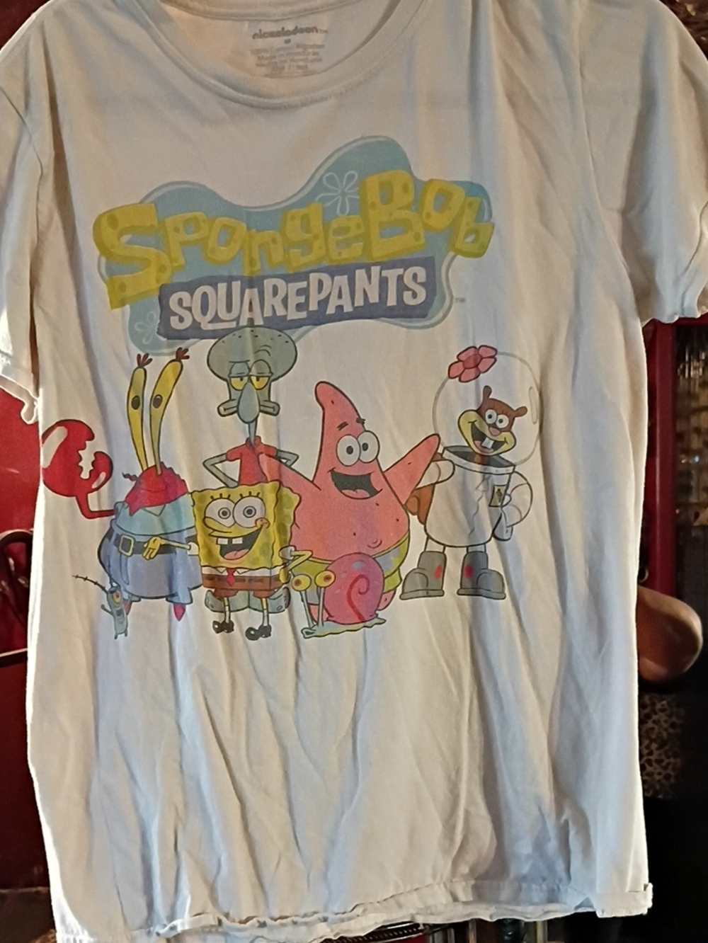 SpongeBob Squarepants White Graphic Tee with Full Character Print